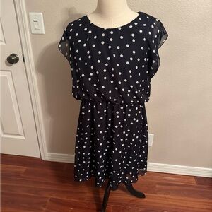 Navy Polka Dot Dress